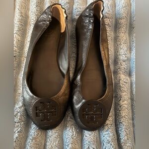 Tory Burch Black Leather Flats